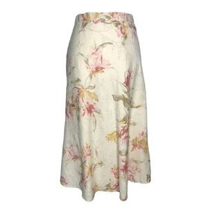Floral Print Midi Skirt - Cream and Pink